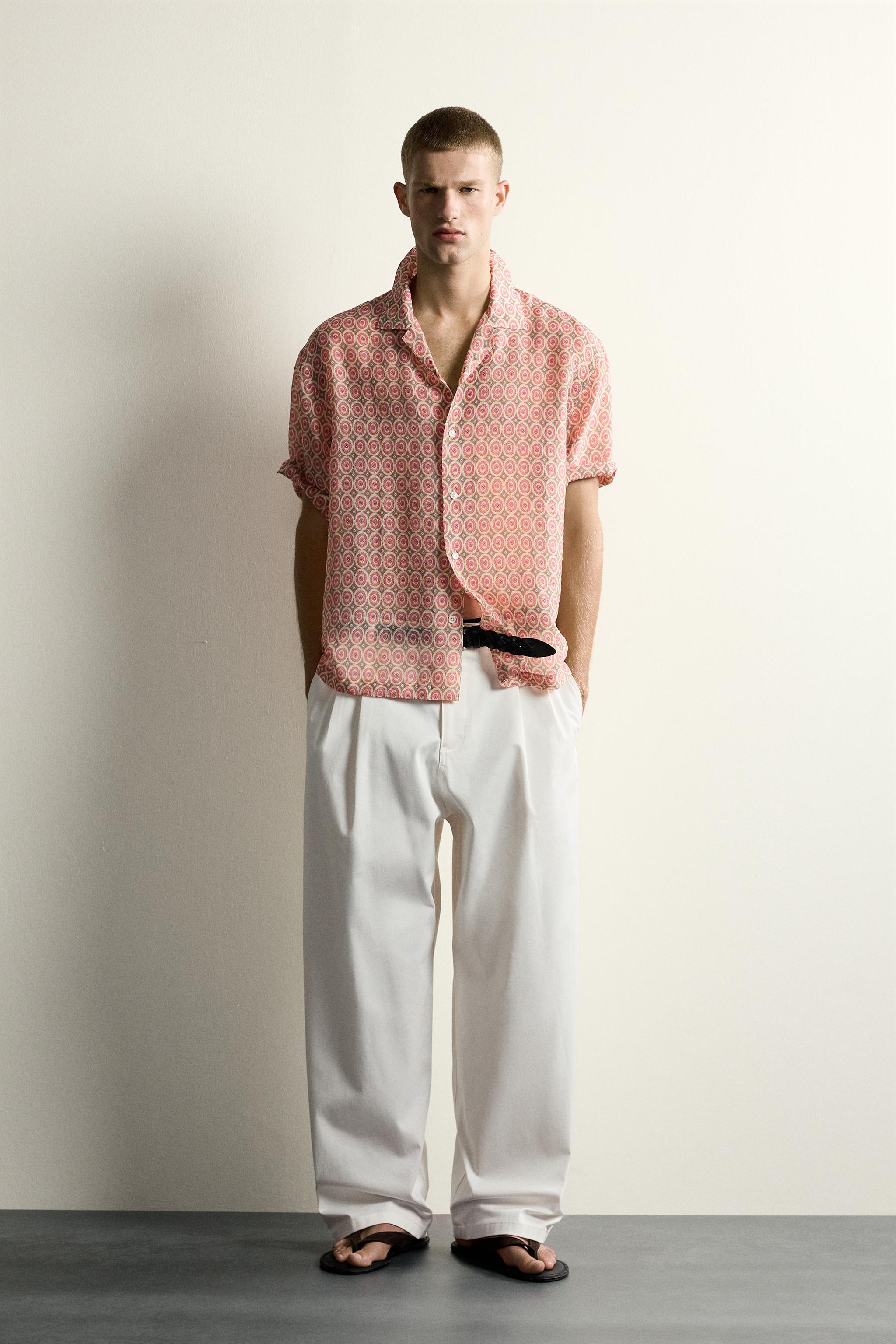 CHEMISE FLUIDE À IMPRIMÉ GÉOMÉTRIQUE